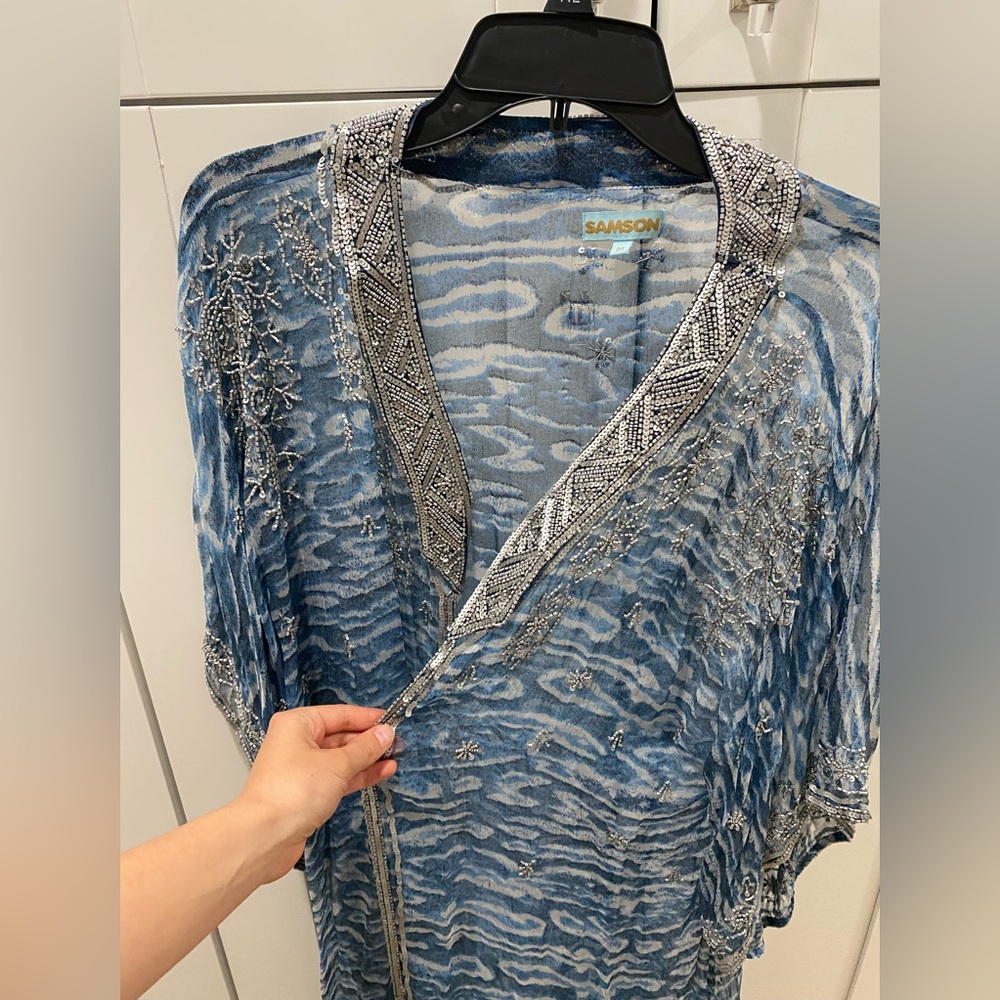 Samson Beaded Details Beach Coverup